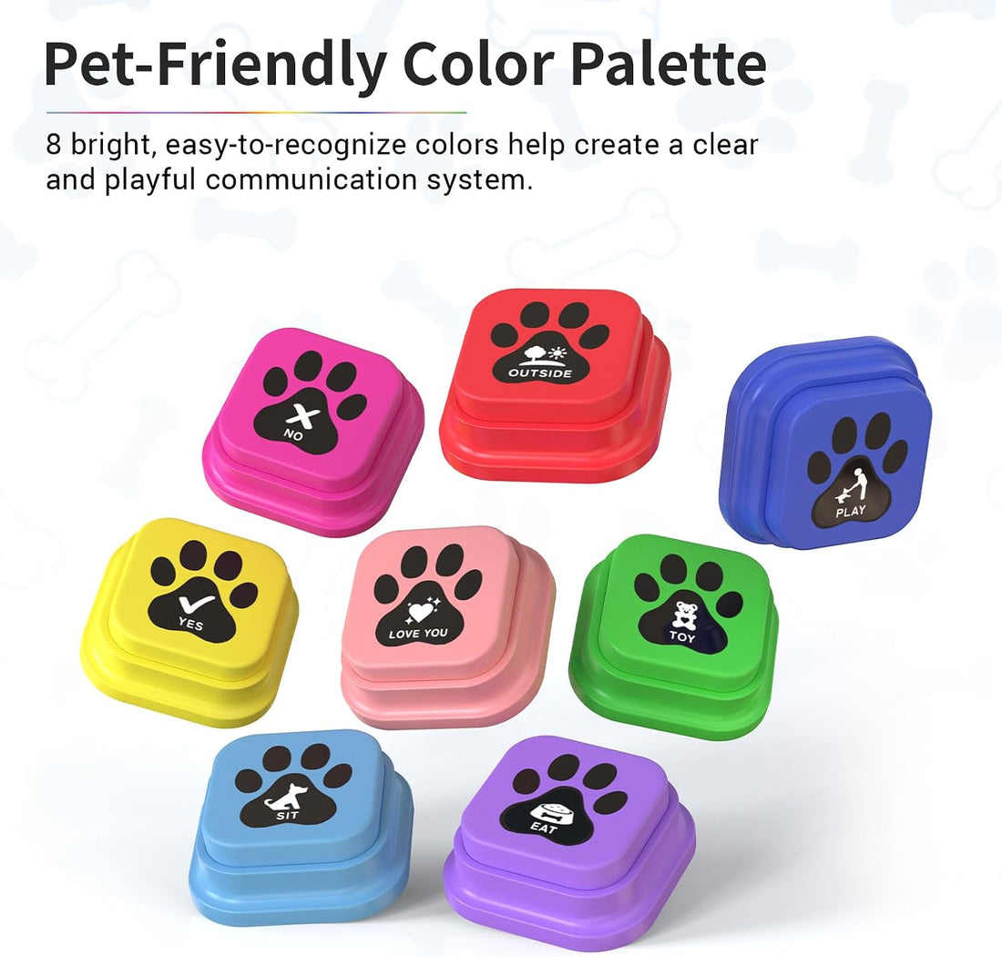 Dog Buttons for Communication,8 Pack Square Dog Talking Buttons