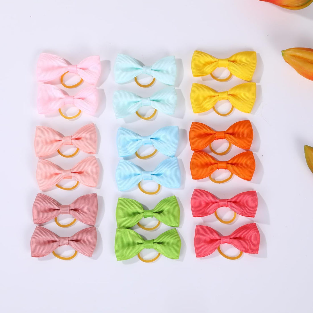 Clipband Puppy Dogs Hair Barrettes Bows with Rubber Bands,Hair