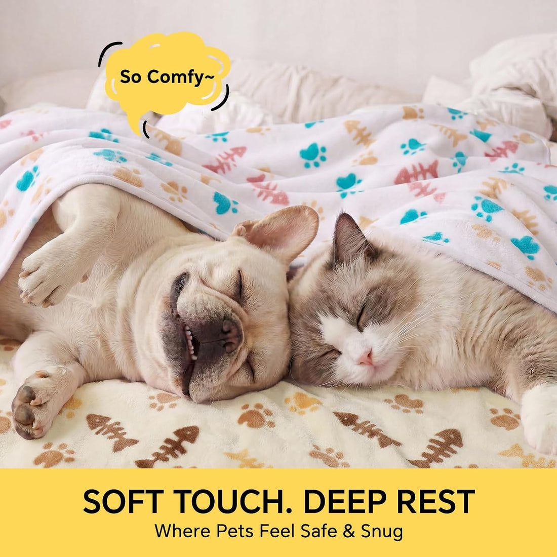 Luciphia 3 Pack Cute Cat Blankets Cozy Small Throw for Pet