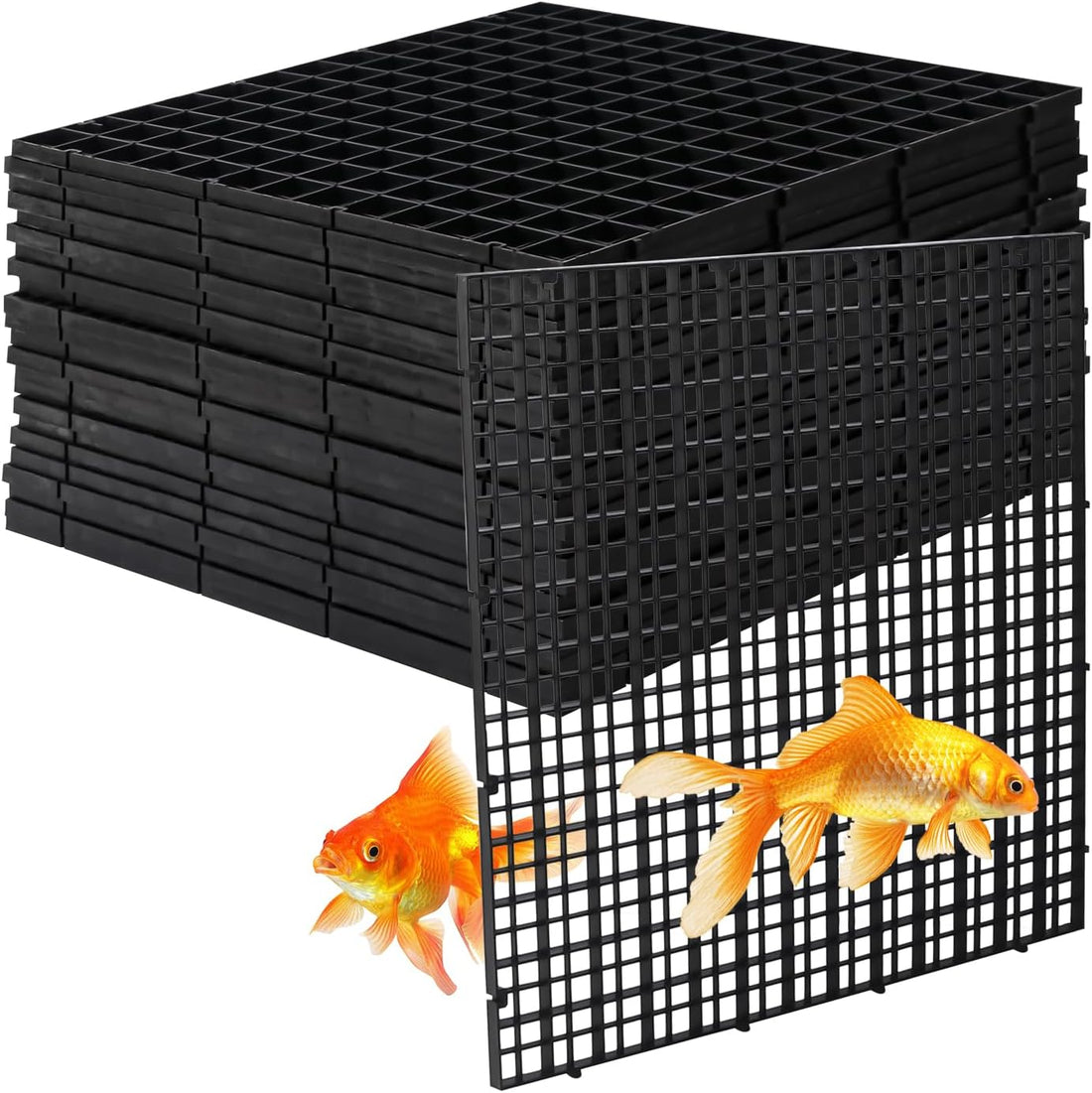 24 PCS Black Aquarium Fish Tank Divider, 11.8 x 11.8 Inch