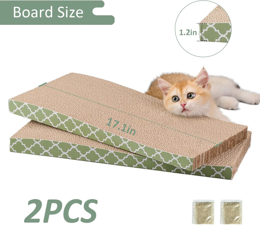 Cat Scratcher Cardboard Scratching Pads Scratch with Catnip 2PCS
