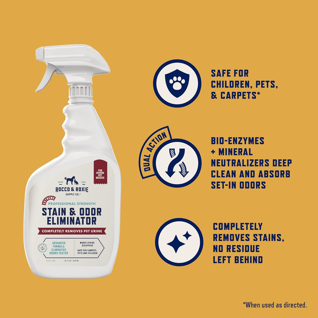 Rocco & Roxie Pet Extreme Stain & Odor Eliminator & Oxy Stain Remover