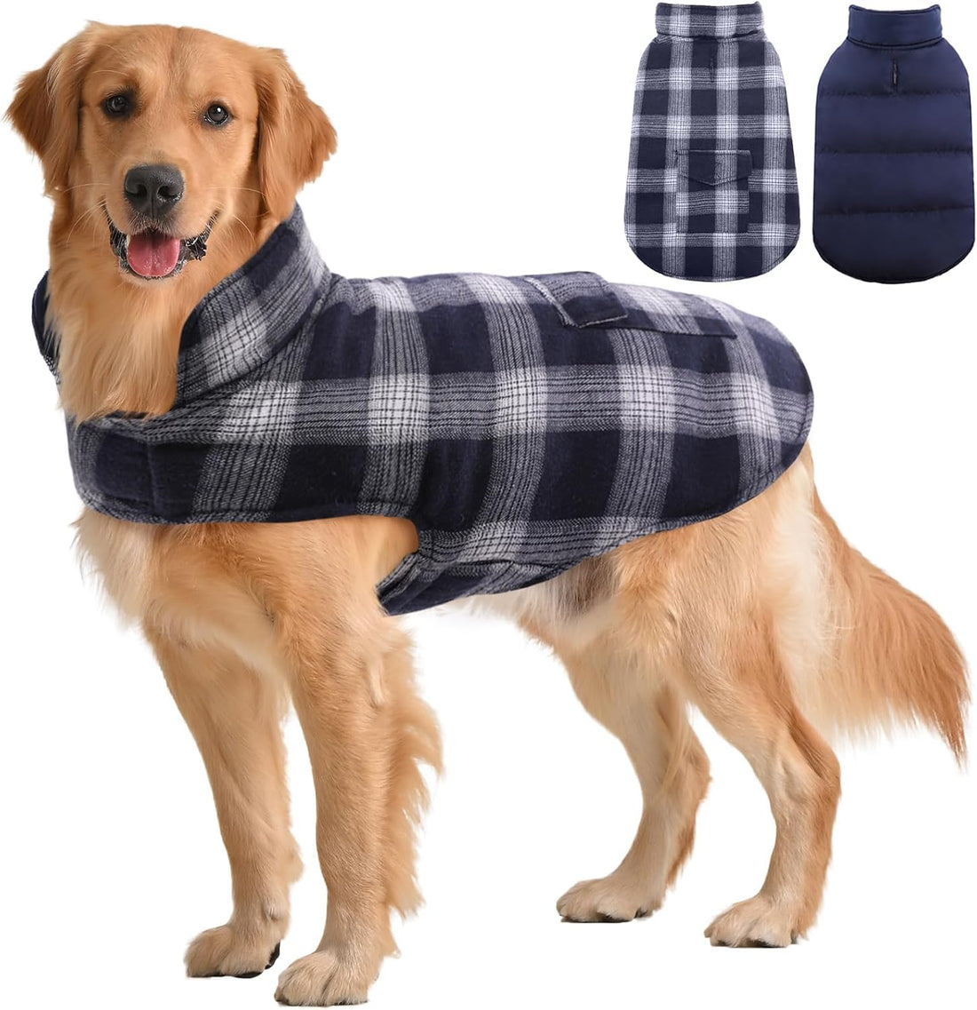Kuoser Dog Winter Coat, Reversible Dog Jacket
