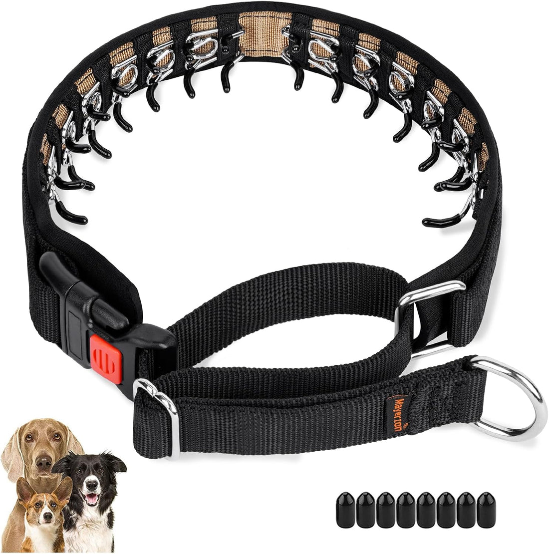 Mayerzon Martingale Dog Collar No Pull, Black, M