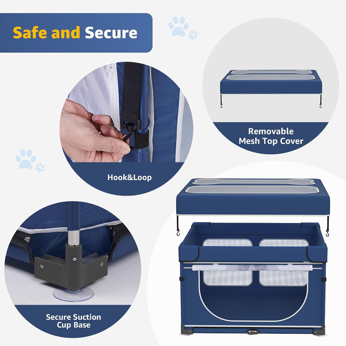 LOOBANI Foldable Dog Playpen with Cover