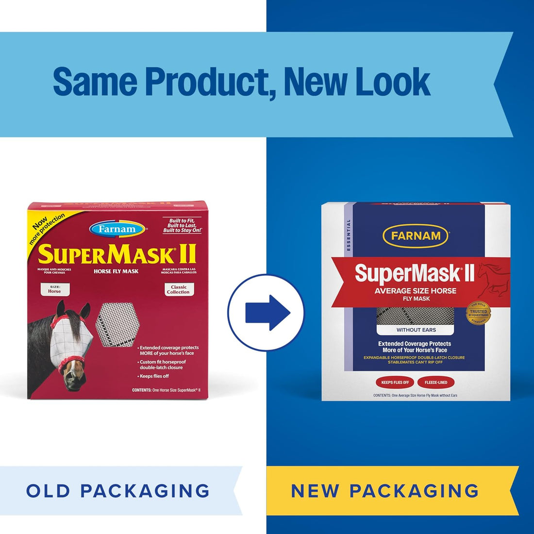Farnam SuperMask II Horse Fly Mask Without Ears For Eyes, Regular Size