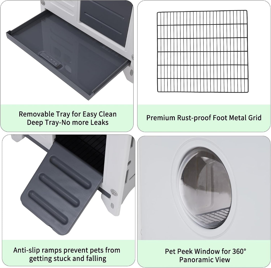 Rabbit Hutch Outdoor Indoor Plastic Bunny Cage Enclosure Guinea Pig