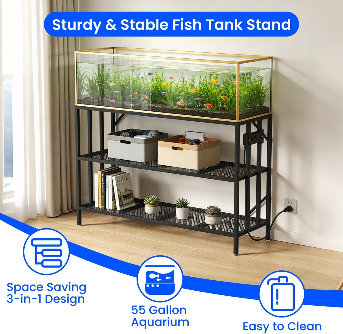 55-75 Gallon Aquarium Stand, 1000LBS Capacity Fish Tank Stand