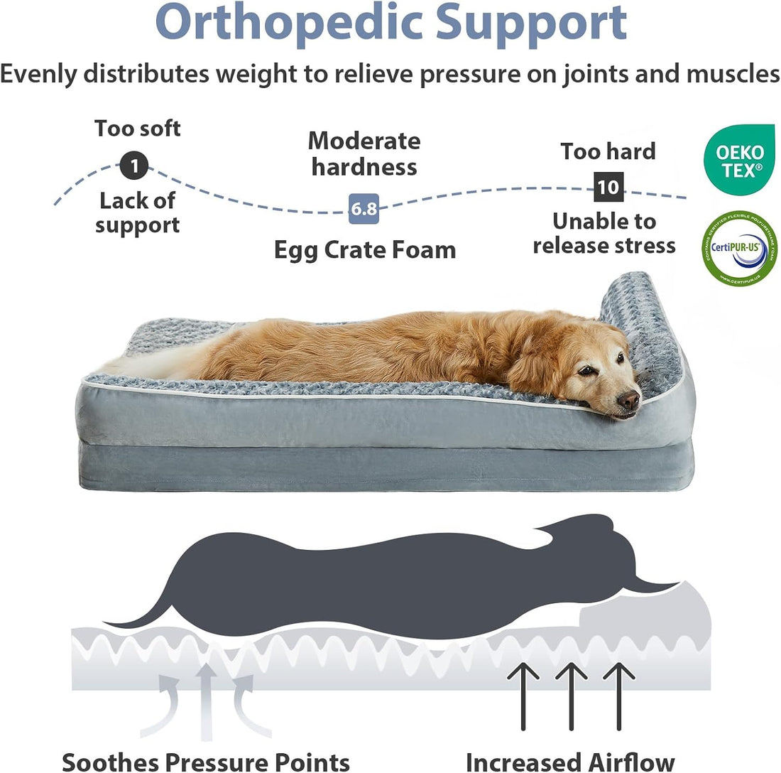 BFPETHOME Orthopedic Dog Beds for Large Dogs-Waterproof Sofa Dog Bed