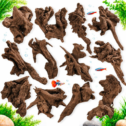 12PCS Natural Small Driftwood 2"–4" Unique Wood for Aquarium