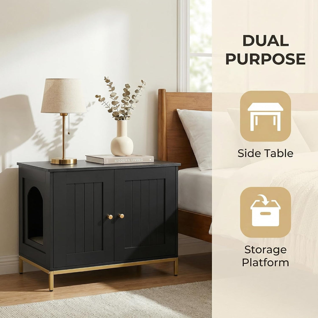 Homhedy Cat Litter Box Enclosure