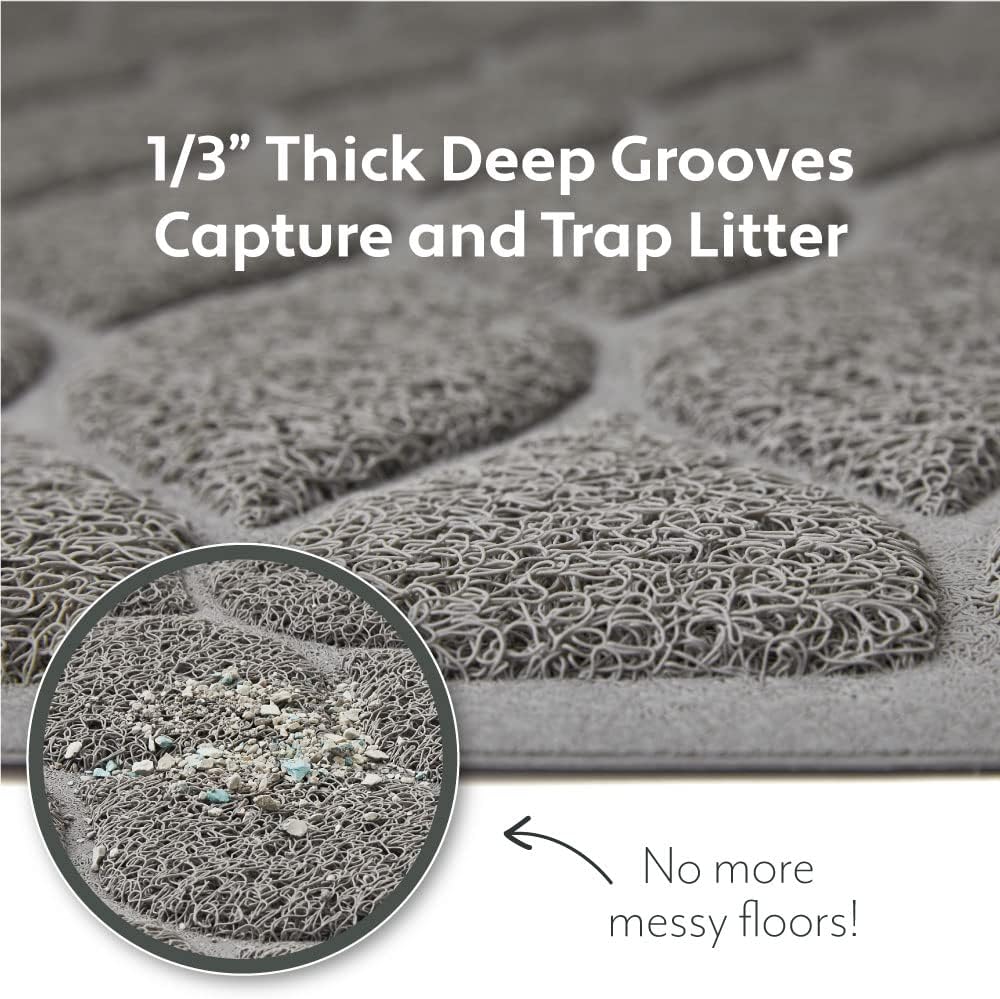 MIGHTY MONKEY Waterproof Cat Litter Mat, BPA Free, 35x23