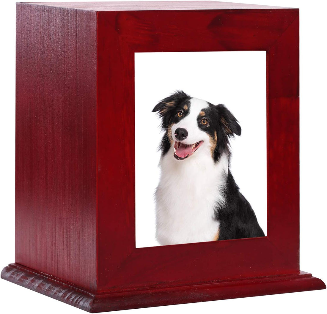 BRKURLEG Dog Urns for Ashes, Animal Wood Urn