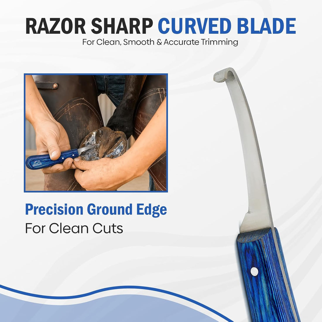 Equine Care Right-Handed Narrow Farrier Hoof Knife, Horses, Ponies