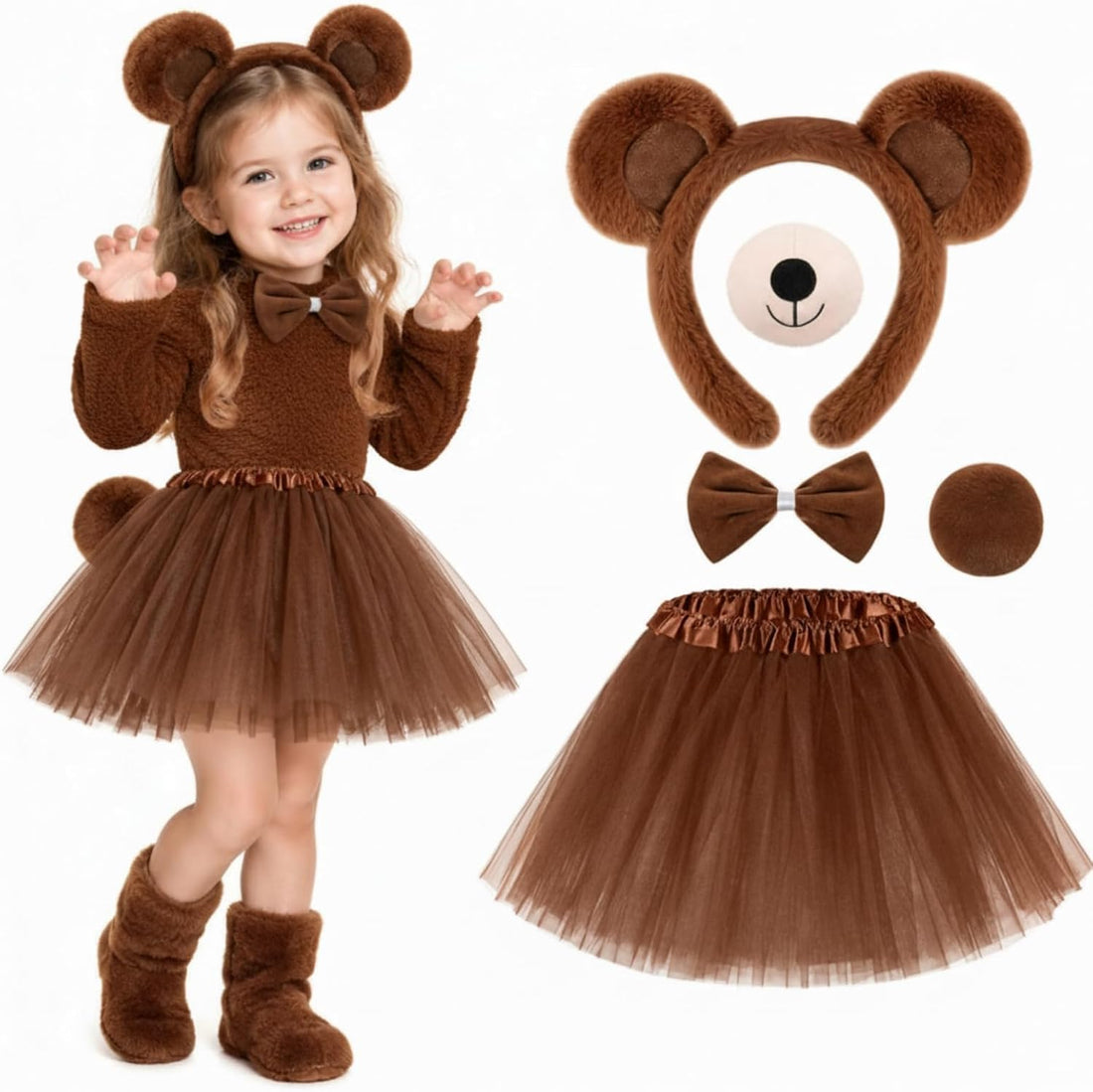 Zhanmai 5 Pcs Carnival Animal Costume Kid Bear Puppy Dog Pup Kangaroo