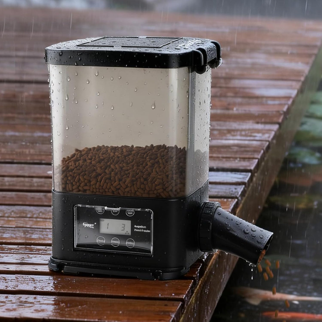 hygger 5L Solar Rechargeable Fish Feeder