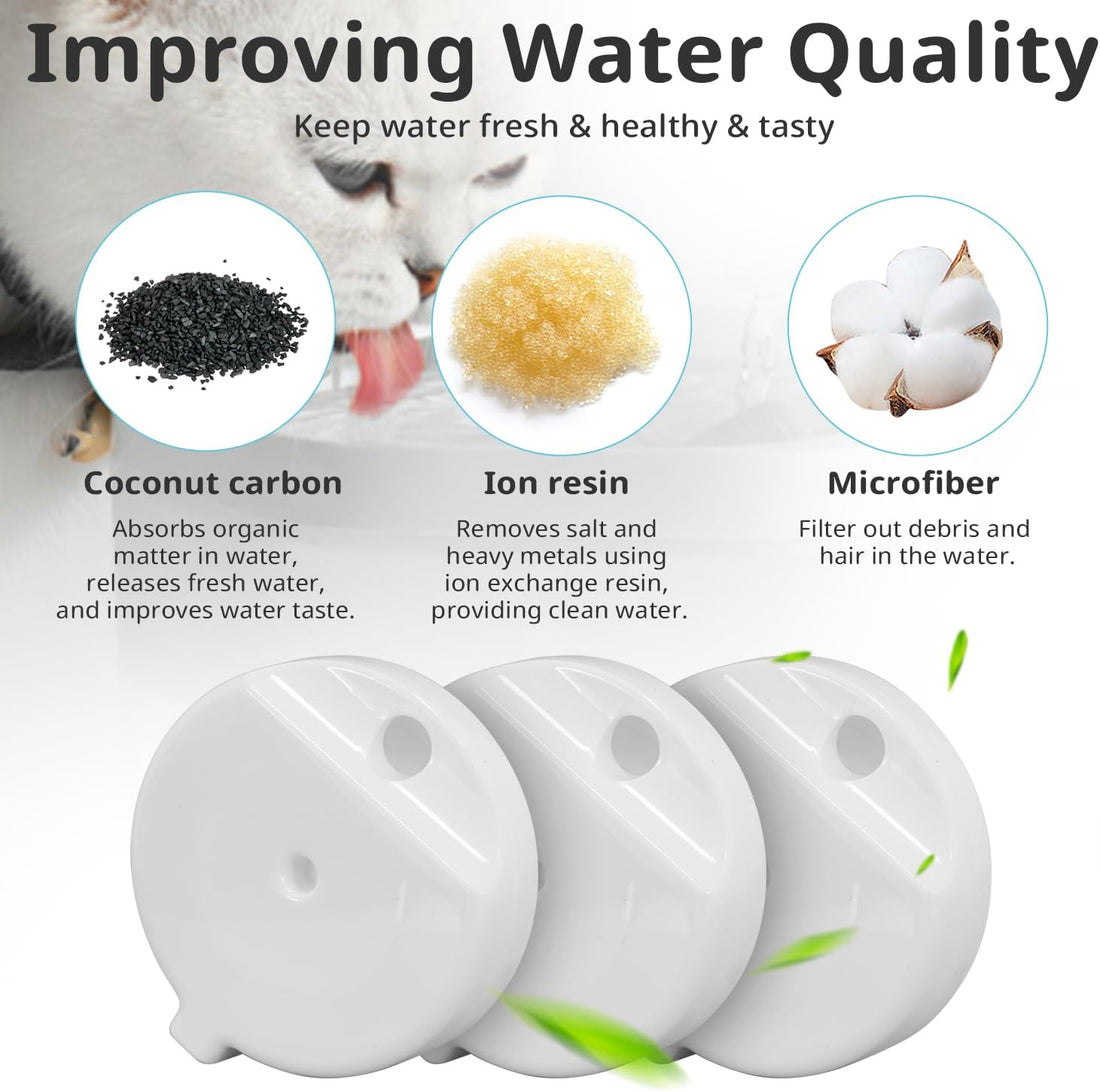 Baofum 8Pcs Gravity Pet Water Fountain Filters