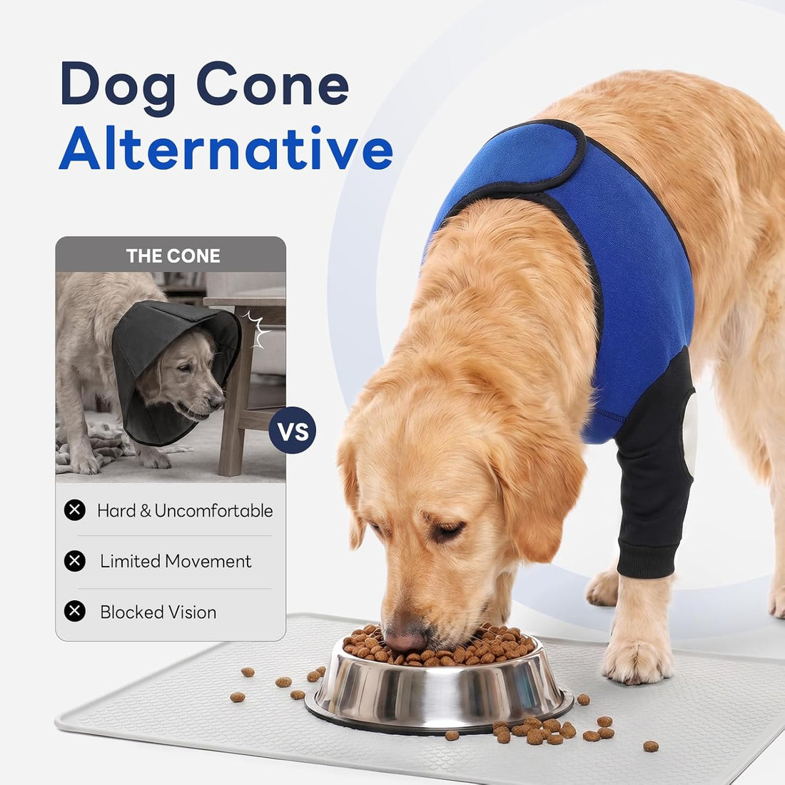Dog Front Leg Recovery Sleeve to Help Stop Licking, Cone Alternative