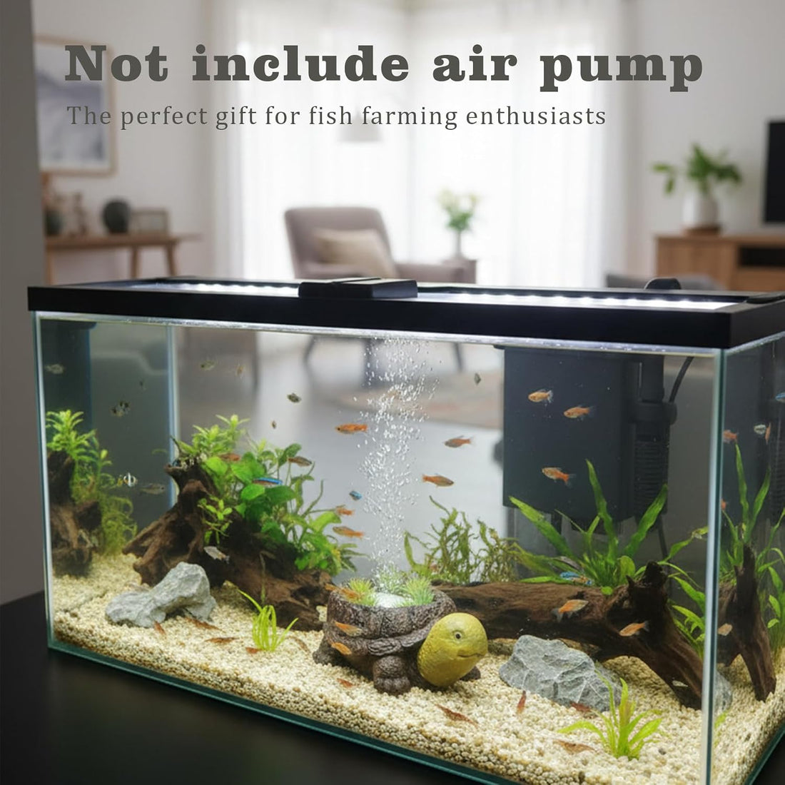 LIYAOLI Turtle Tank Bubbler Decor, Aquarium Air Stone with Tubing