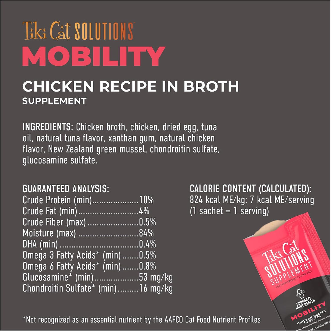 Tiki Cat Solutions Cat Food Supplement, Mobility, Chicken