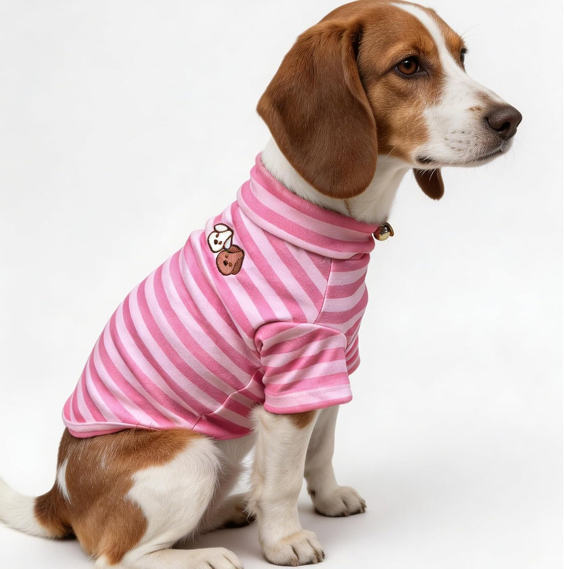 Turtleneck Dog Shirt Embroidery Doggie Soft Puppy Pullover Stretchy