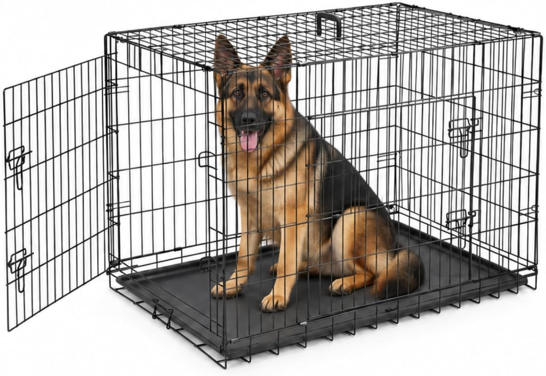 Extra Large Dog Crate 48 Inch Double Door Pet Cage Kennel