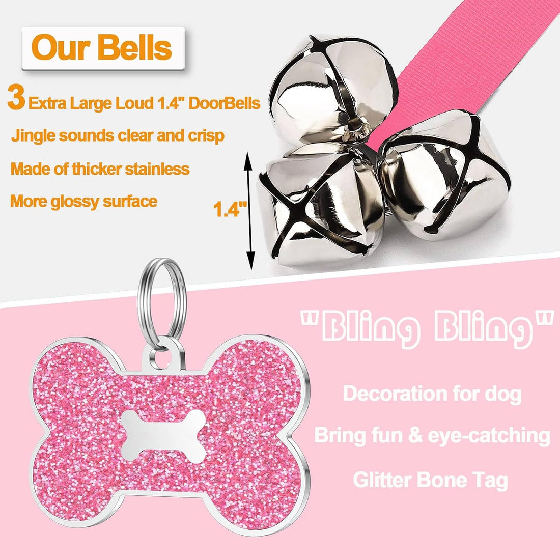 KEXIAVA 2 Pack Dog Door Bells Dog Doorbell to go Outside Puppy Train