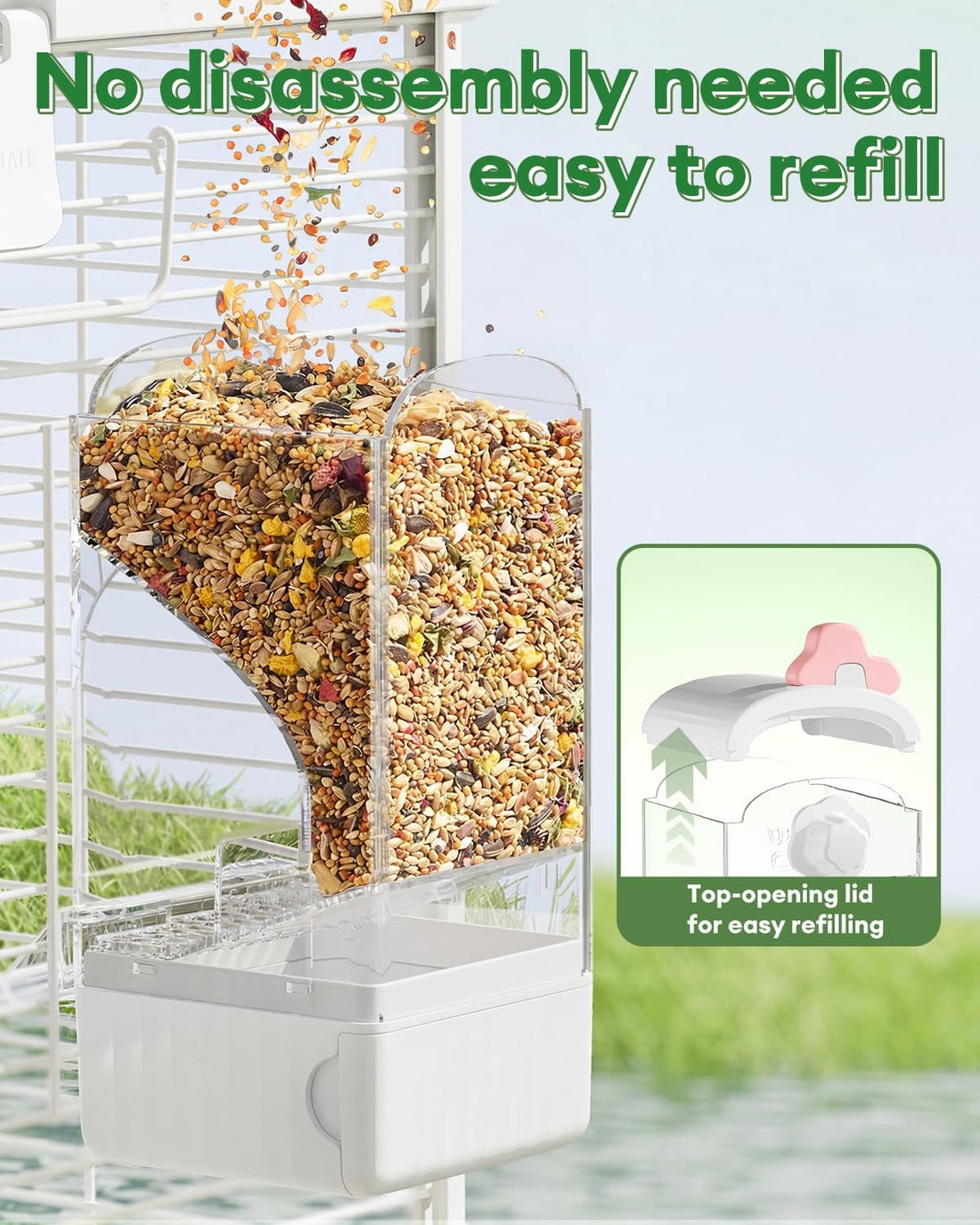 Bucatstate No Mess Bird Feeder, Auto Dispenser