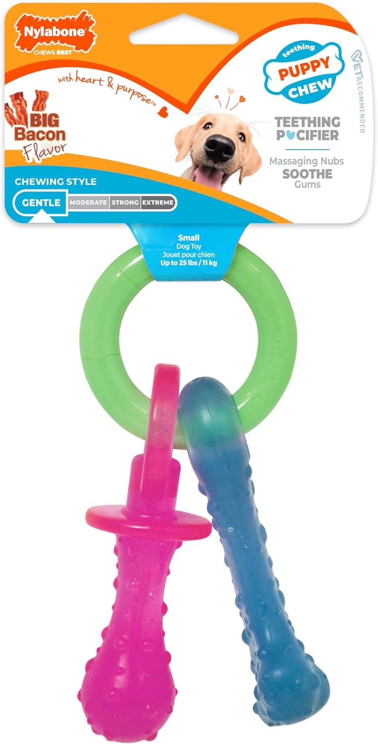 Nylabone Puppy Pacifier Chew Toy, Teething Toys for Puppies