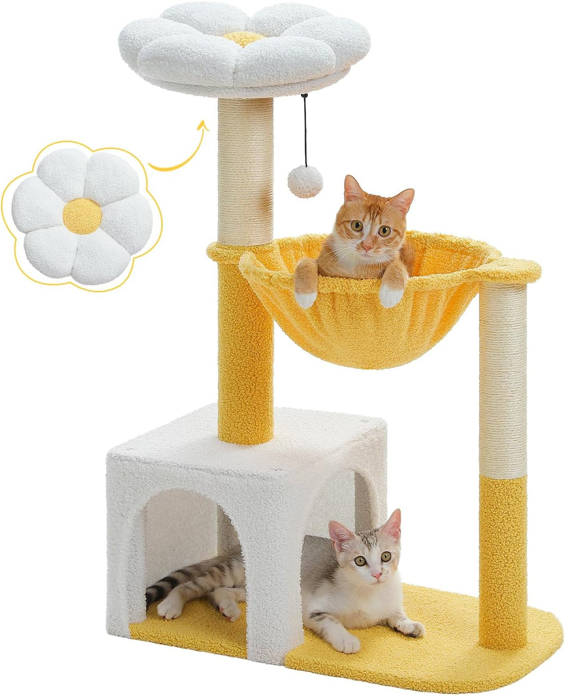 MUTTROS Flower Cat Tree with Large Metal Frame Hammock