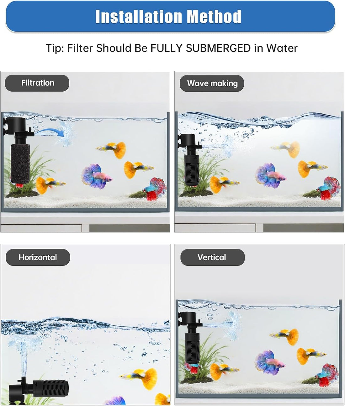 Aquarium Filter for 5-10 Gallon Tank