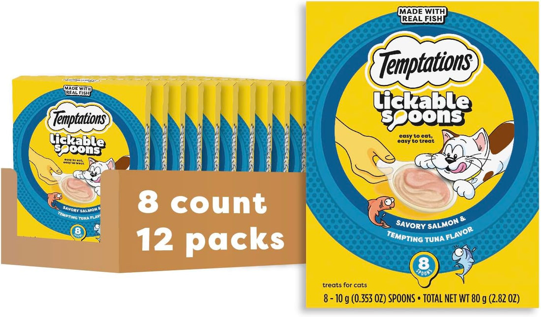 Temptations Lickable Spoons Wet Cat Treats, Chicken & Cheese, 4 ct