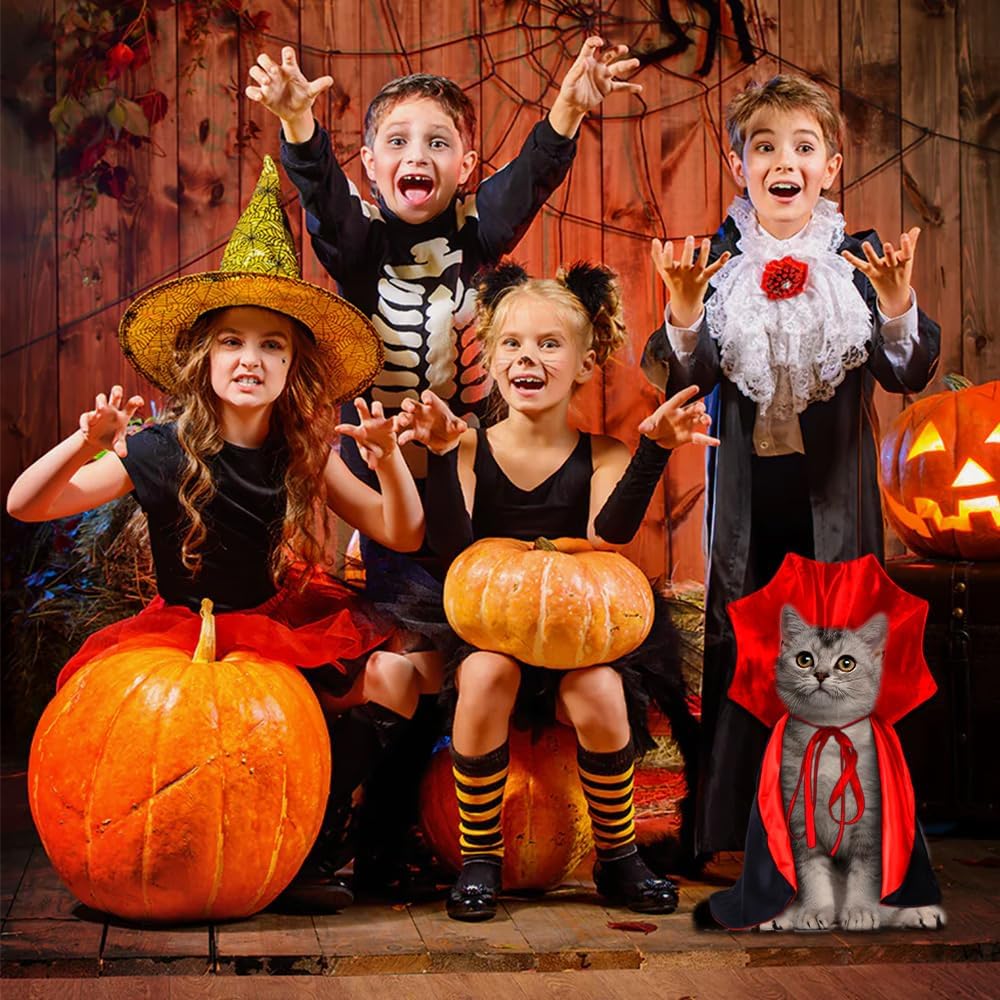 Halloween Cat Costume Vampire Cape for Small Medium Dogs Cats Witch