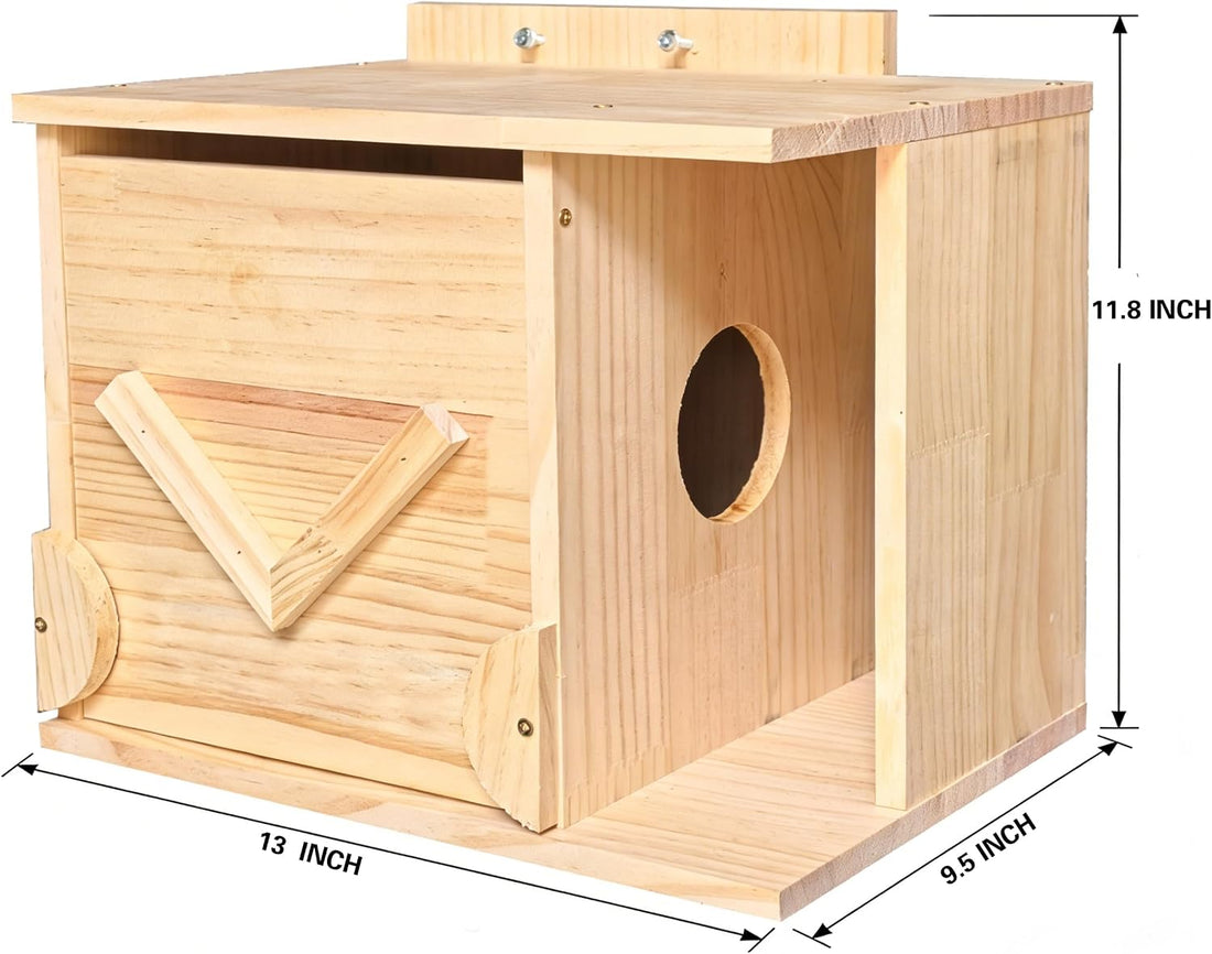 Handmade Squirrel House with Covered Porch