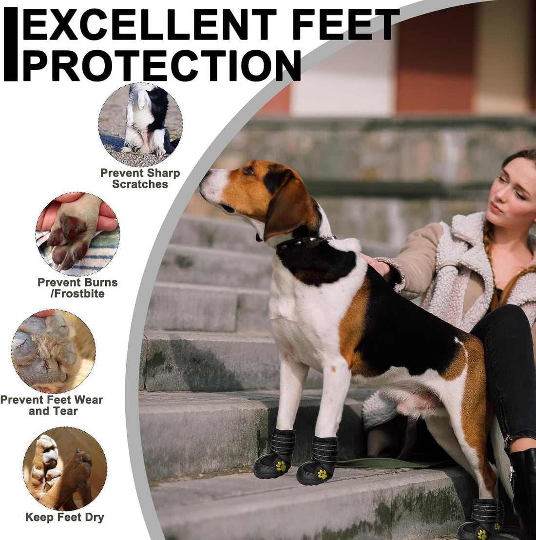 EXPAWLORER Dog Shoes for Large Dogs, Dog Shoes for Hot Pavement