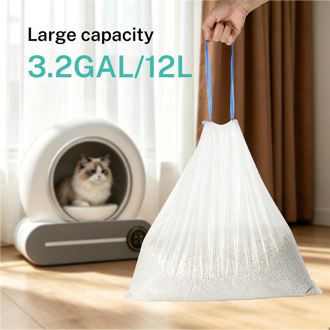 80 Count Waste Bags for Self-Cleaning Cat Litter Box