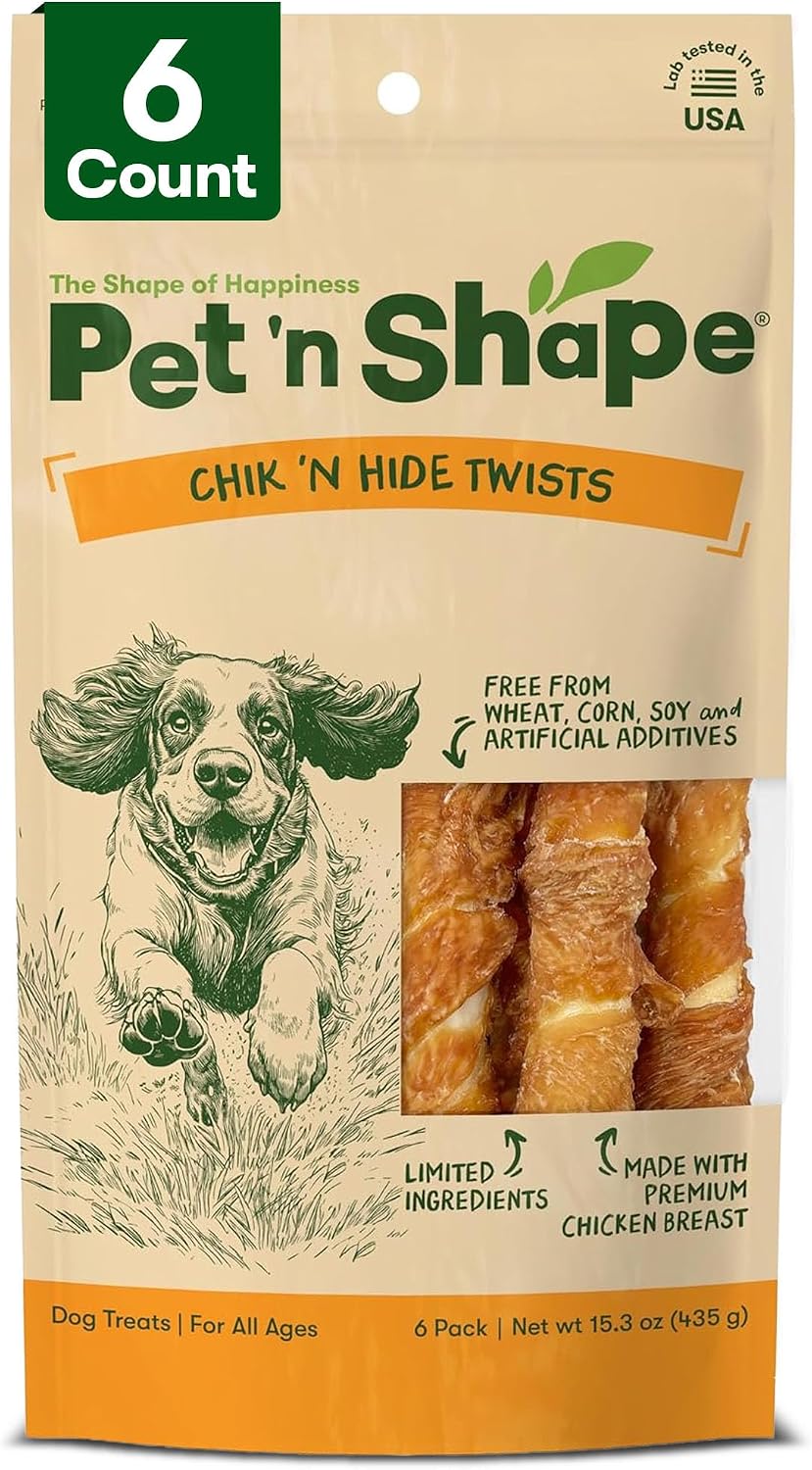 Pet 'n Shape Chik 'n Hide Twists, Chicken Wrapped Rawhide Treats