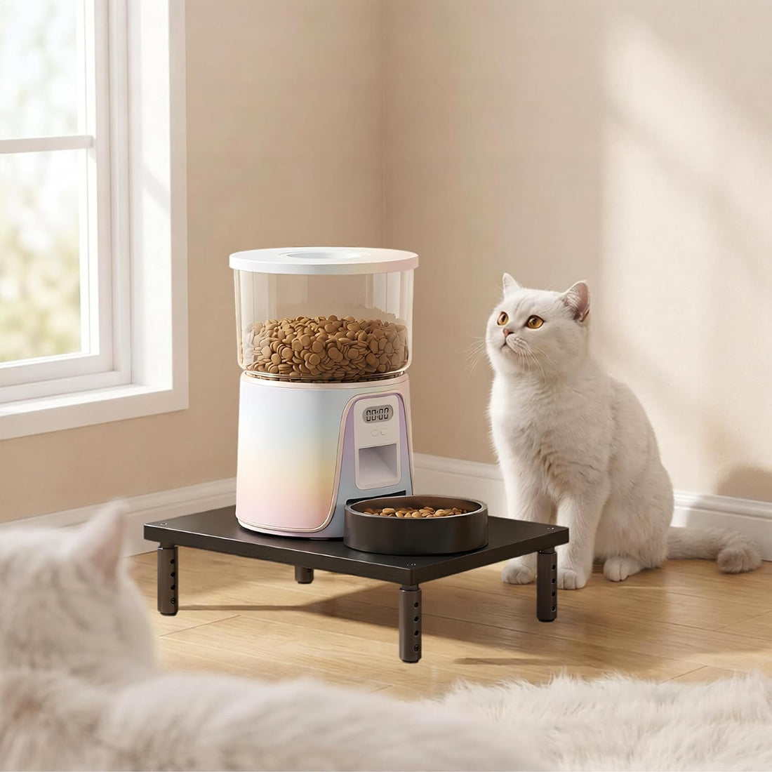 OPNICE Adjustable Cat Food Stand