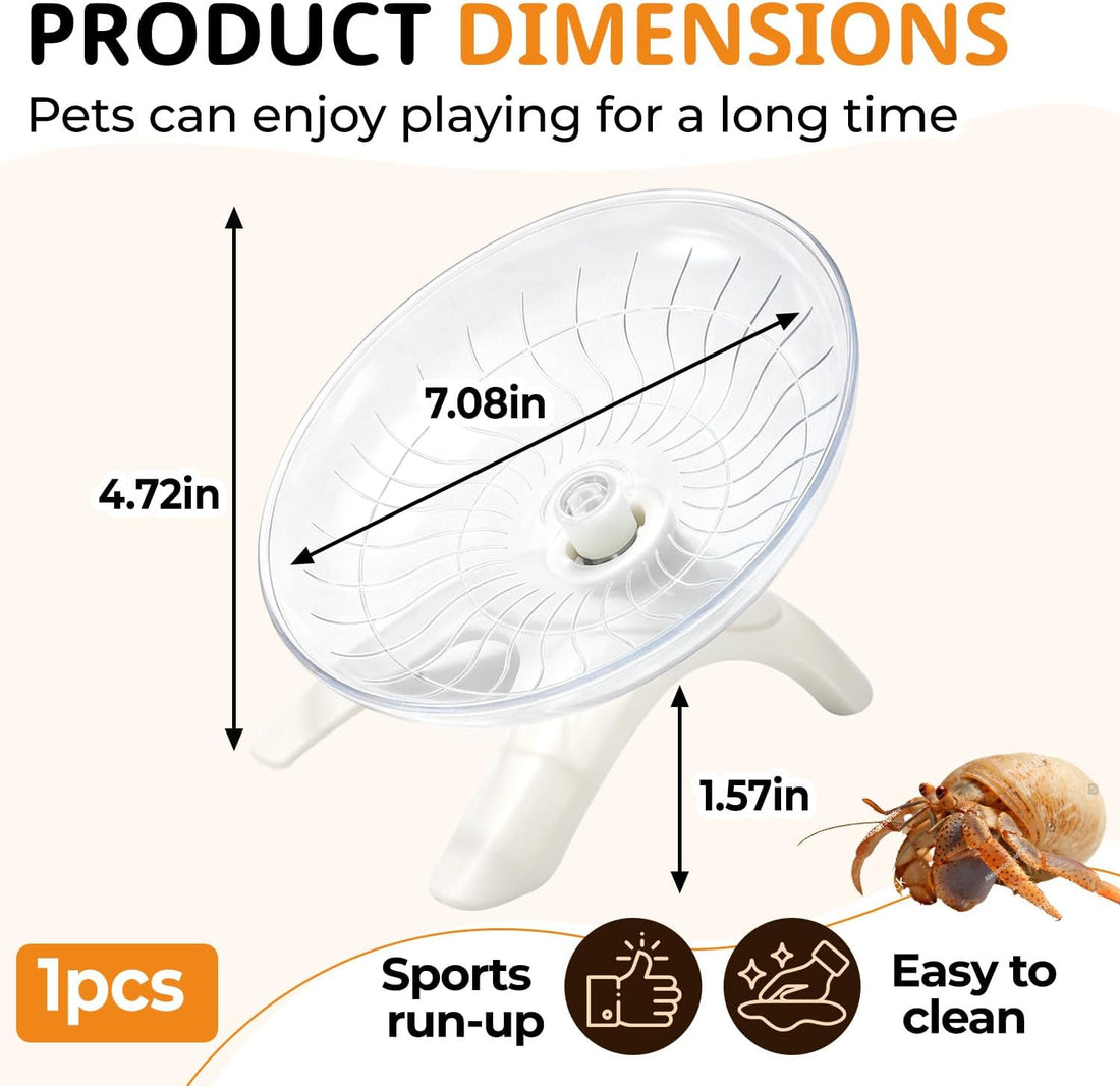 Hermit Crab Exercise Wheel, Silent Running Saucer for Small Pets