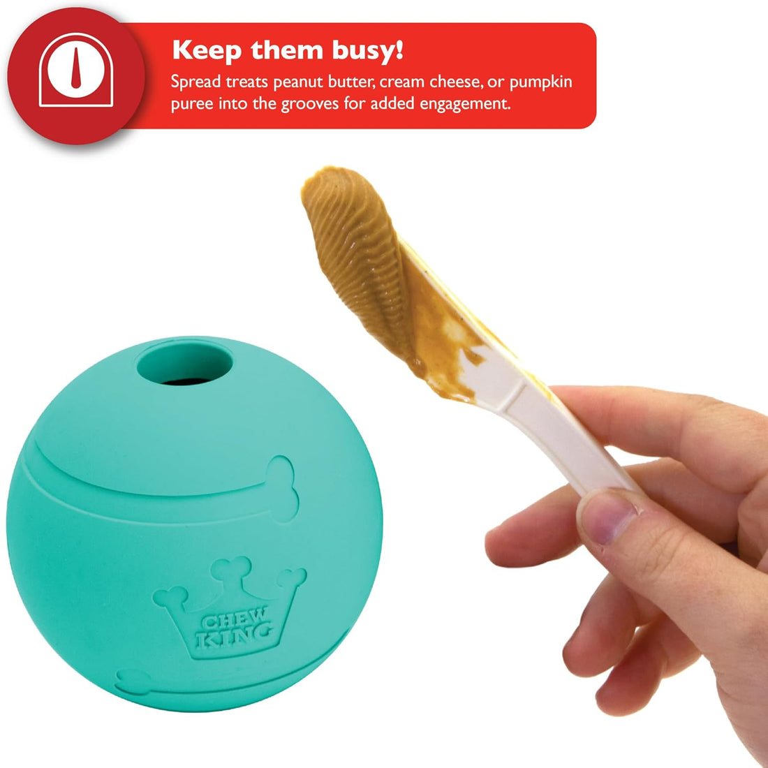 Chew King Fetch Balls Extremely Durable Natural Rubber Toy 2.5 inch