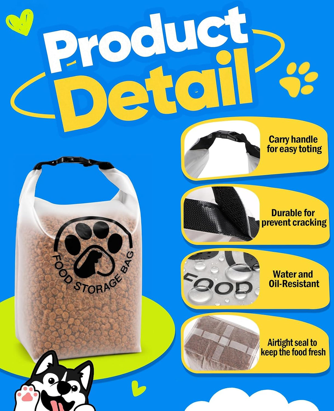 Aosnare Pet Food Storage Bag for Travel