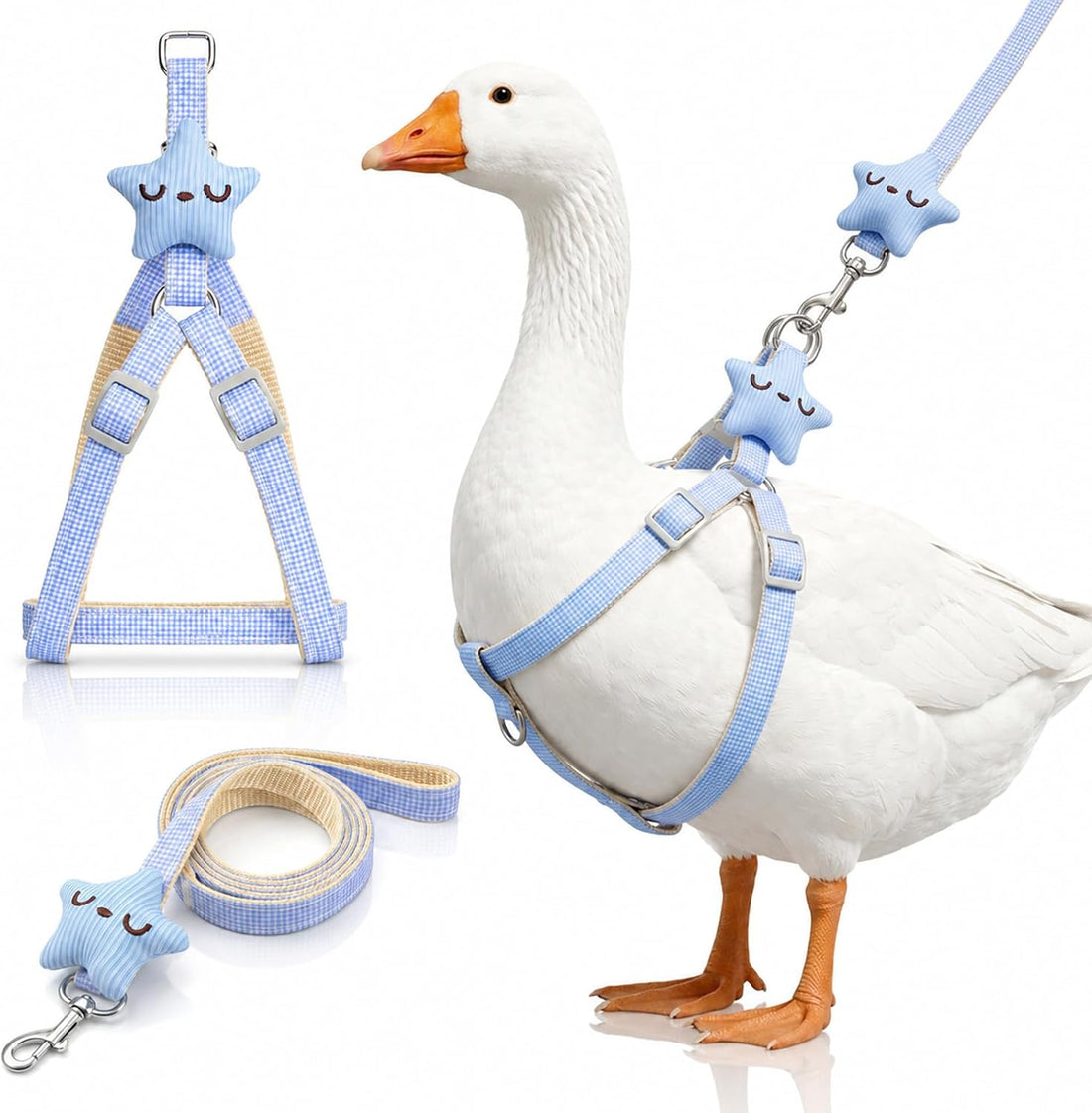 Xinjoduz 1 PCS Adjustable Comfortable Duck Chicken Harness and Leash
