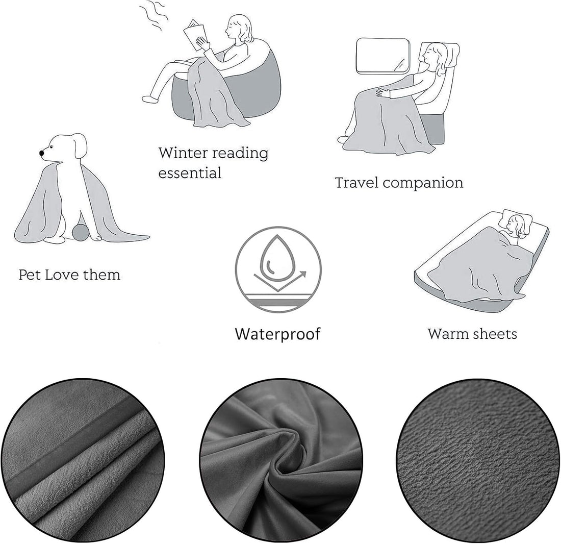 Ameritex Pet Bed Blanket Reversible 100% Waterproof Velvet Super Soft