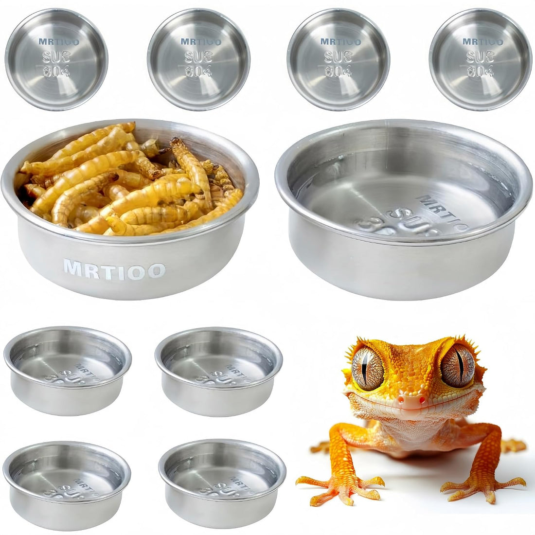 Lizard Crested Gecko Food Water Feeding Cups, 100 pcs, 0.5oz