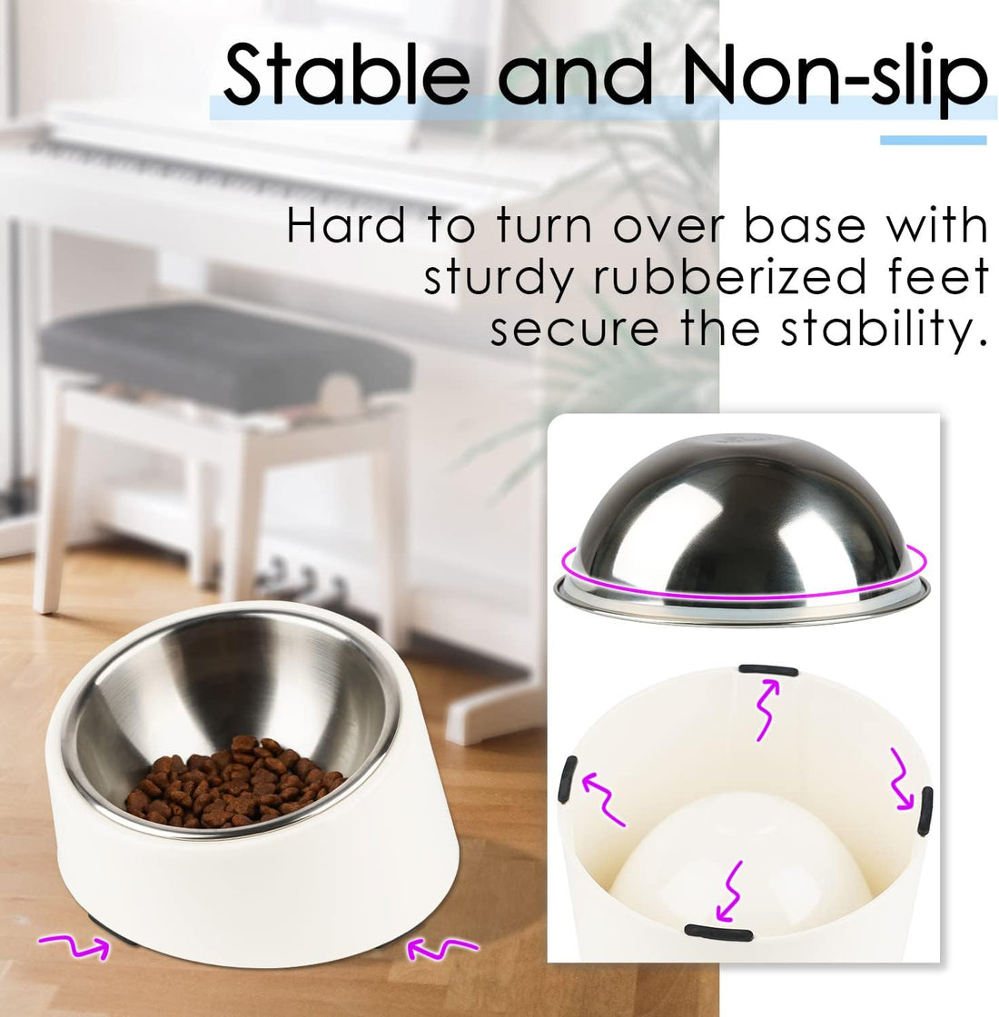 SuperDesign Mess Free 15° Slanted Bowl for Dogs and Cats