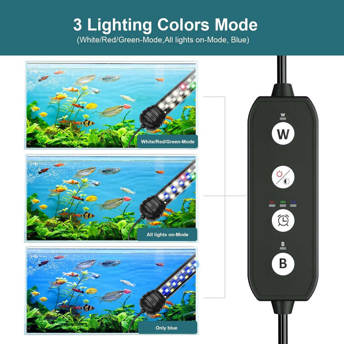SEAOURA Submersible Led Aquarium Light for Fish Tank with Timer