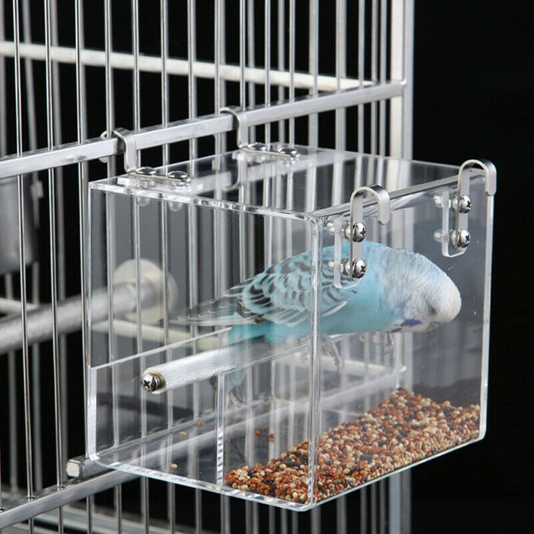 Automatic Bird Feeder No Mess Bird Cage Pet Feeder Seed Food