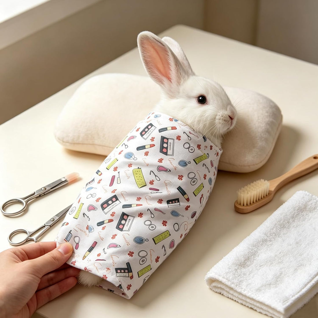 21.6" Grooming Wrap for Rabbit, Rabbit Restraint for Nail Clipping
