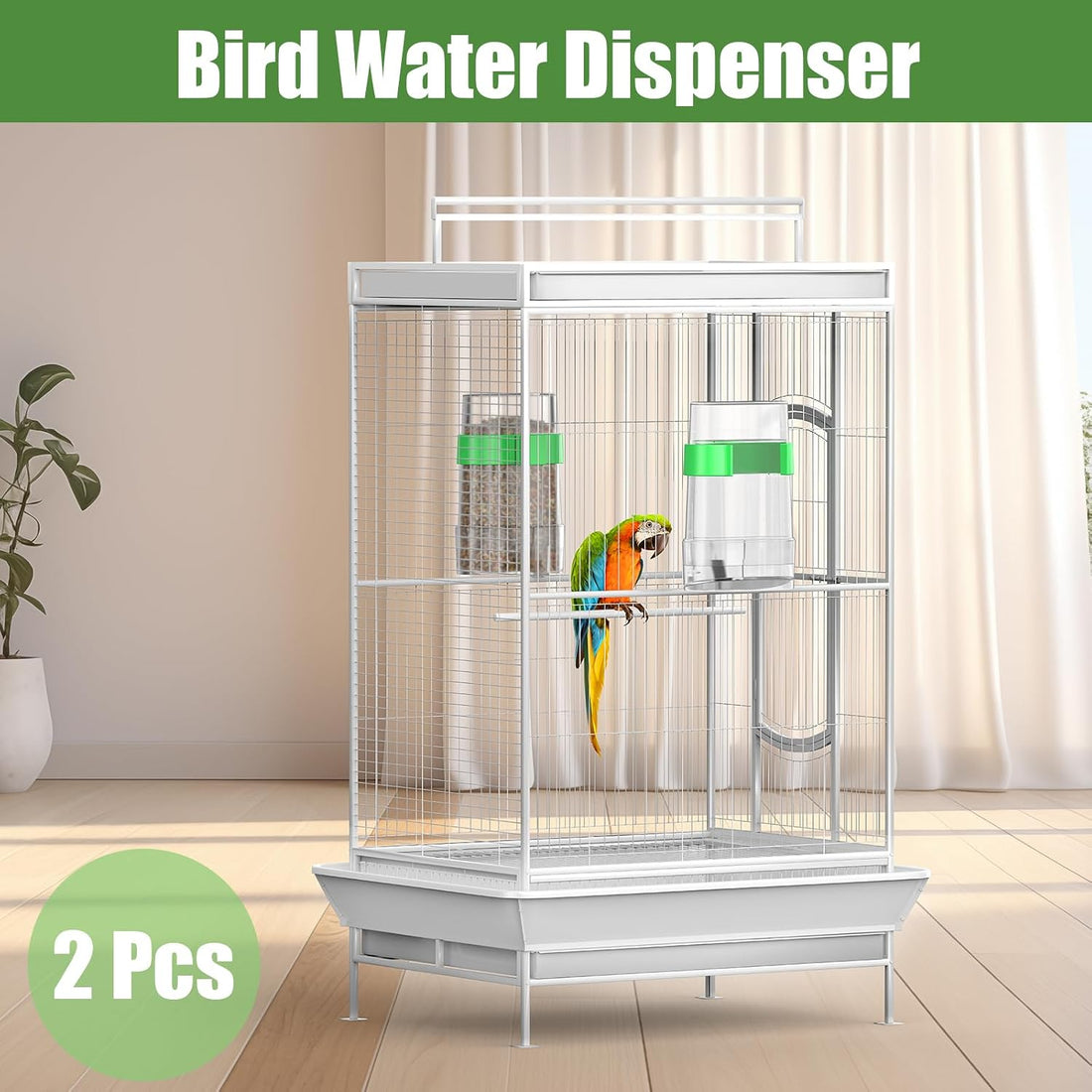 CLPOAWC Bird Water Dispenser, Bird Cage Feeder