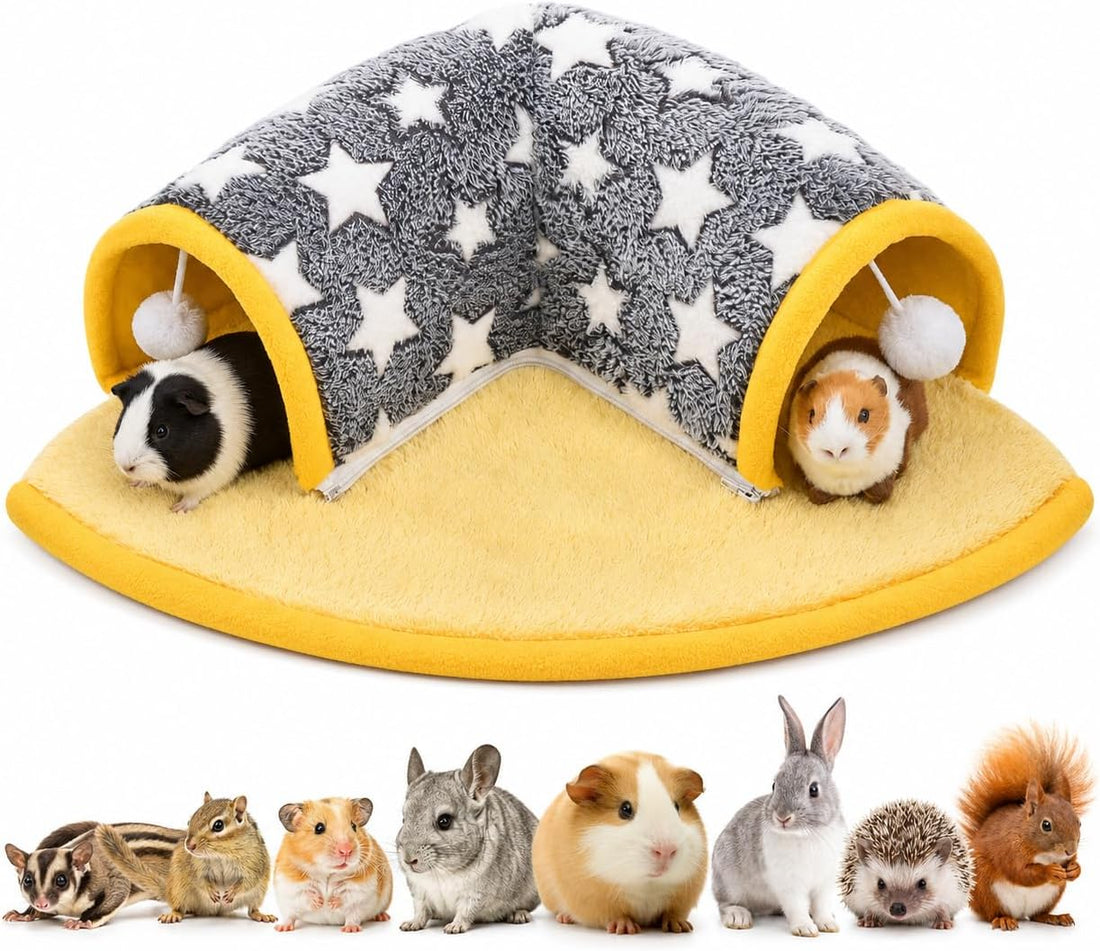 Avont Guinea Pig Tunnel Bed, Washable Hideout for Small Pets